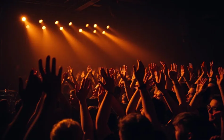 Crowd at an independent music venue during a live show